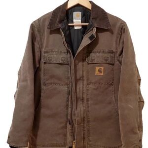 Carhartt Brown Military Field Jacket Durable Canvas